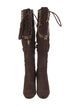 Saks Fifth Avenue Suede Studded Accents Lace-Up Boots