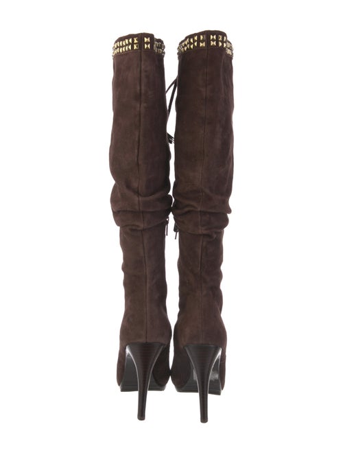 Saks Fifth Avenue Suede Studded Accents Lace-Up Boots