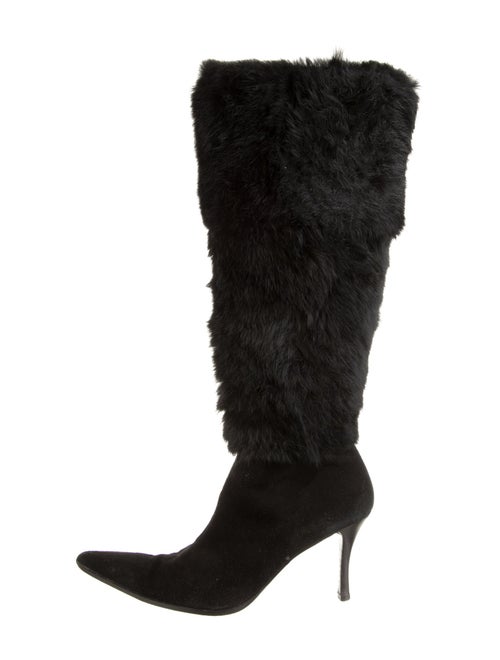 Saks Fifth Avenue Fur Fur Trim Boots