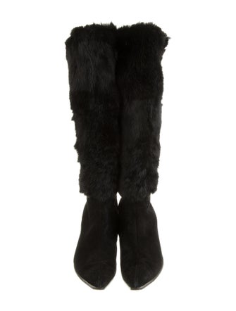 Saks Fifth Avenue Fur Fur Trim Boots