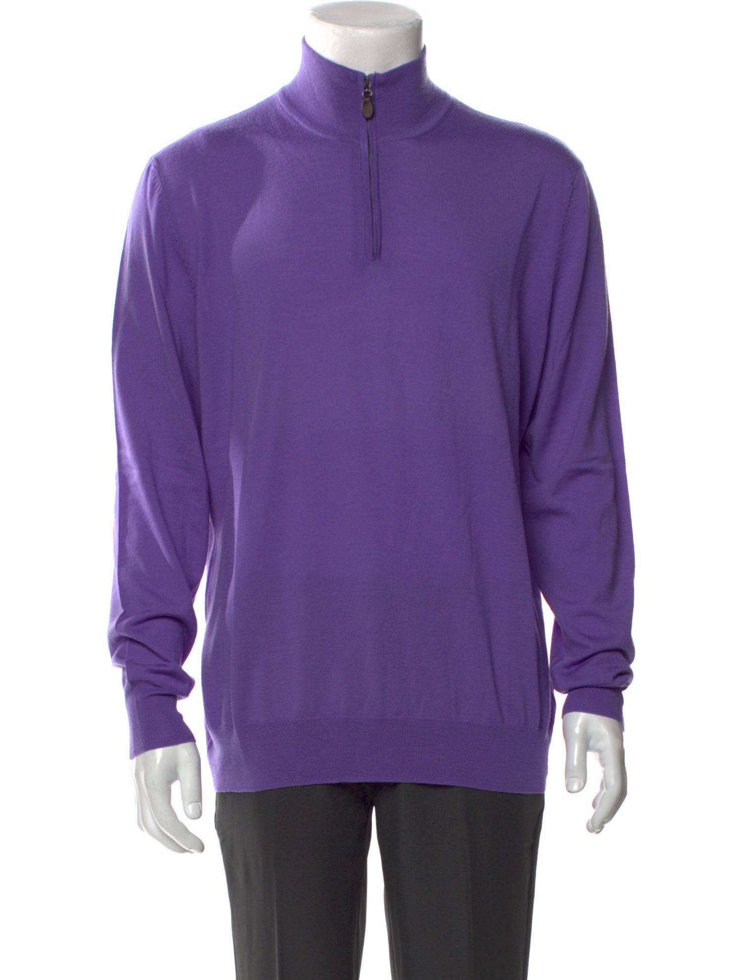 Saks Fifth Avenue Merino Wool Mock Neck Polo Sweater