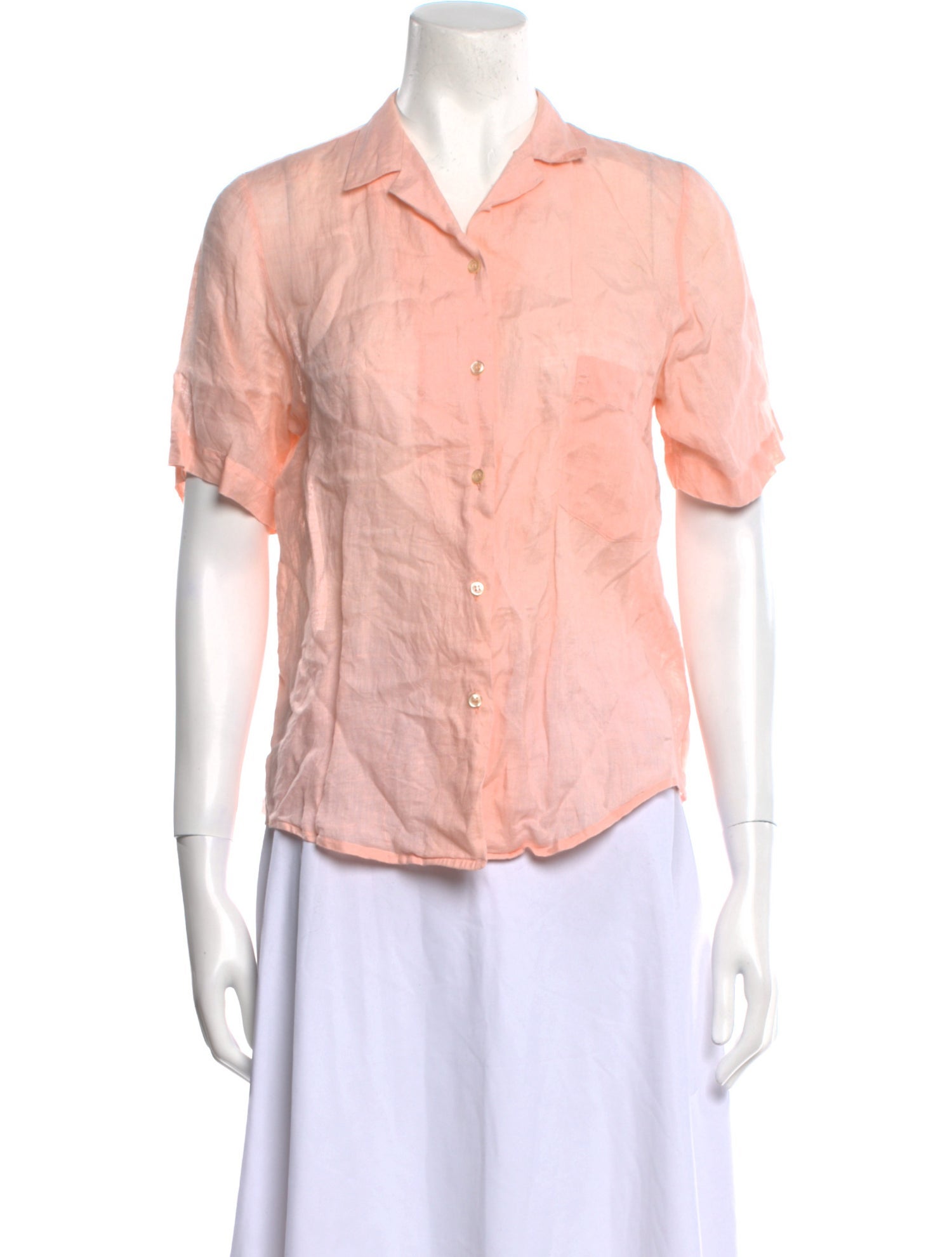 Saks Fifth Avenue Linen Short Sleeve Button-Up Top