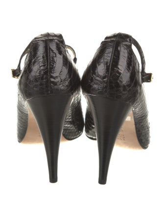 Saks Fifth Avenue Python T-Strap Pumps