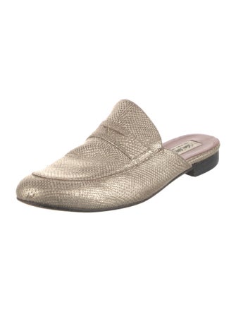 Saks Fifth Avenue Embossed Leather Mules