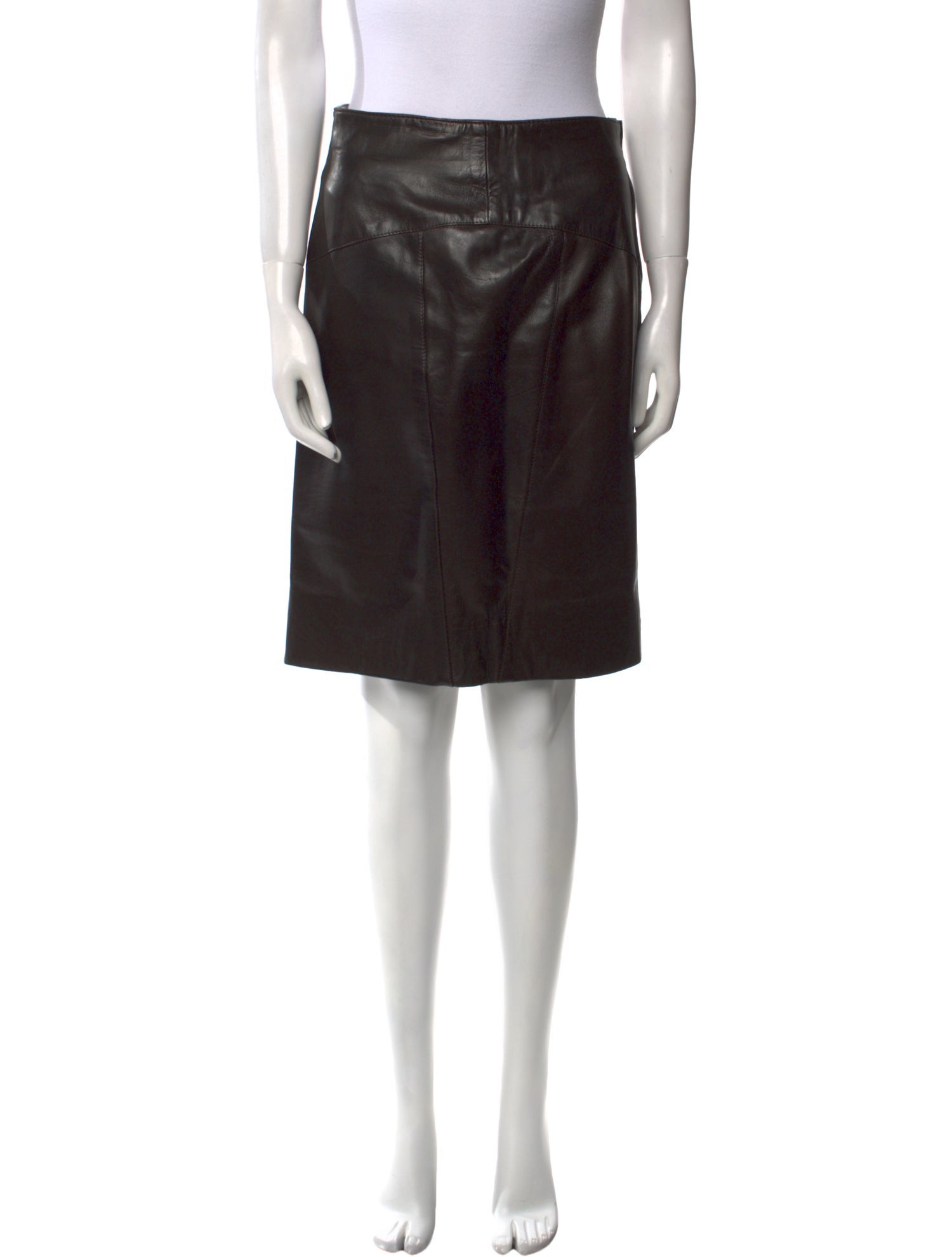 Saks Fifth Avenue Leather Knee-Length Skirt