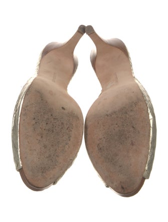 Saks Fifth Avenue Embossed Leather Mules