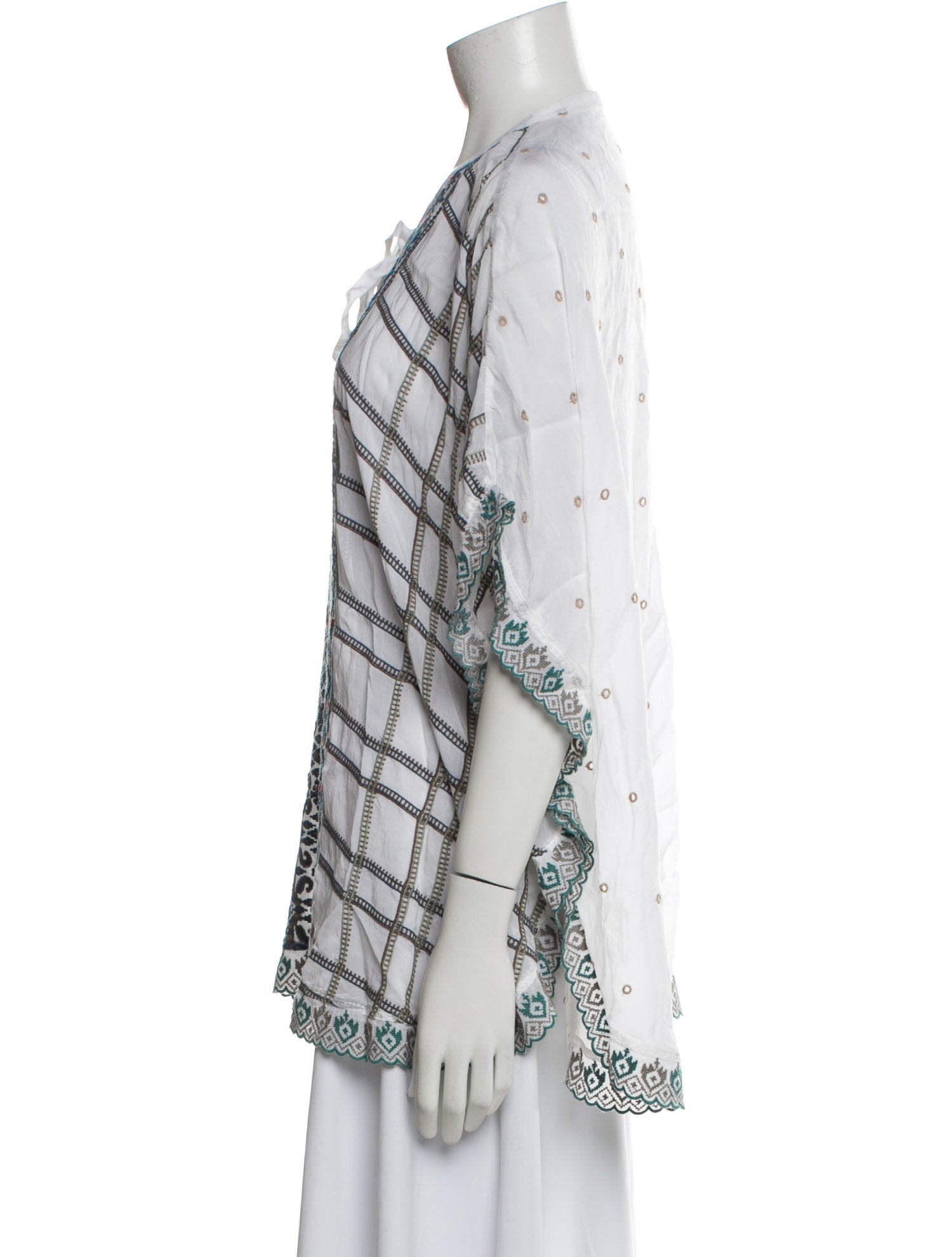 Johnny Was Printed Tie Neck Tunic