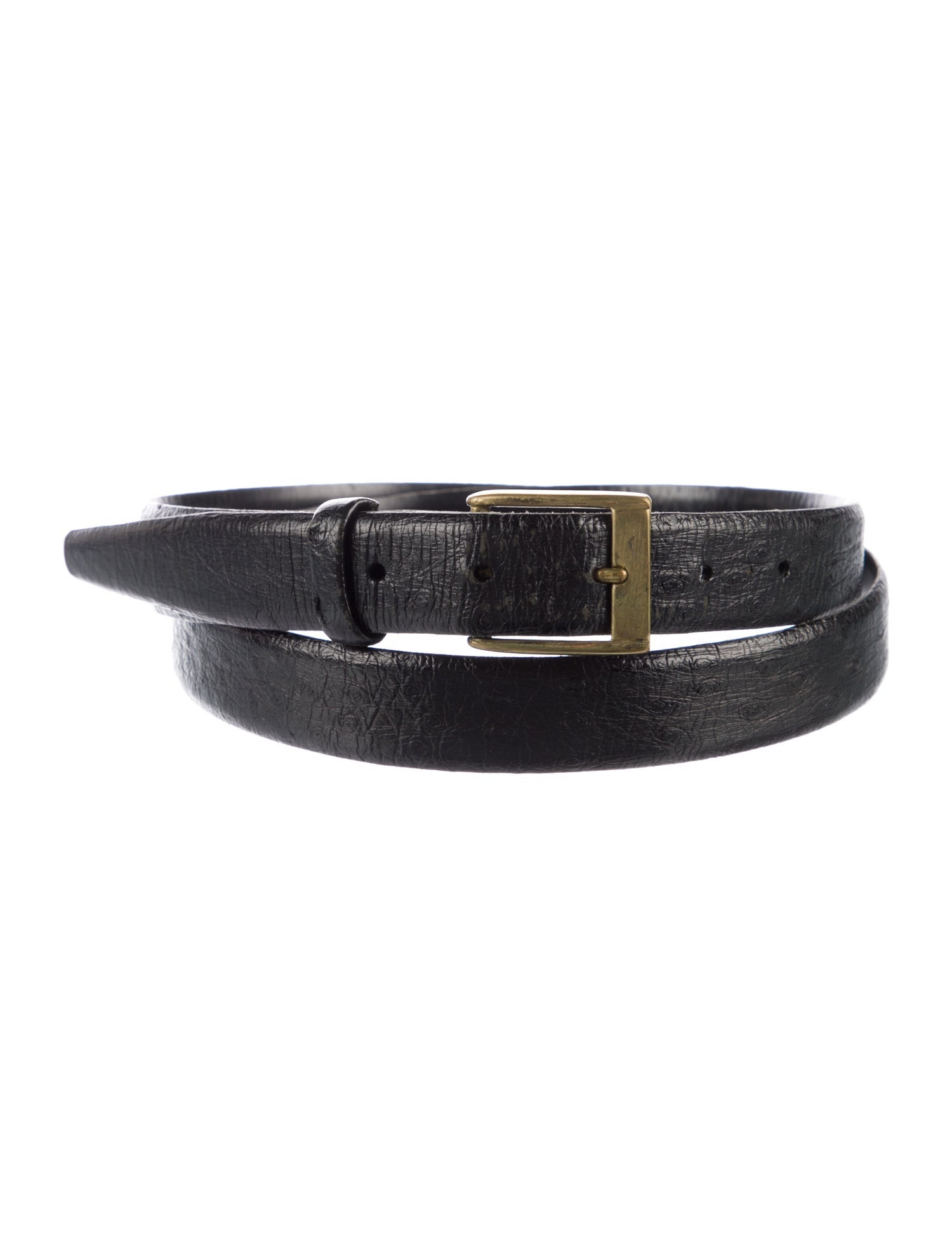 Saks Fifth Avenue Skinny Ostrich Belt