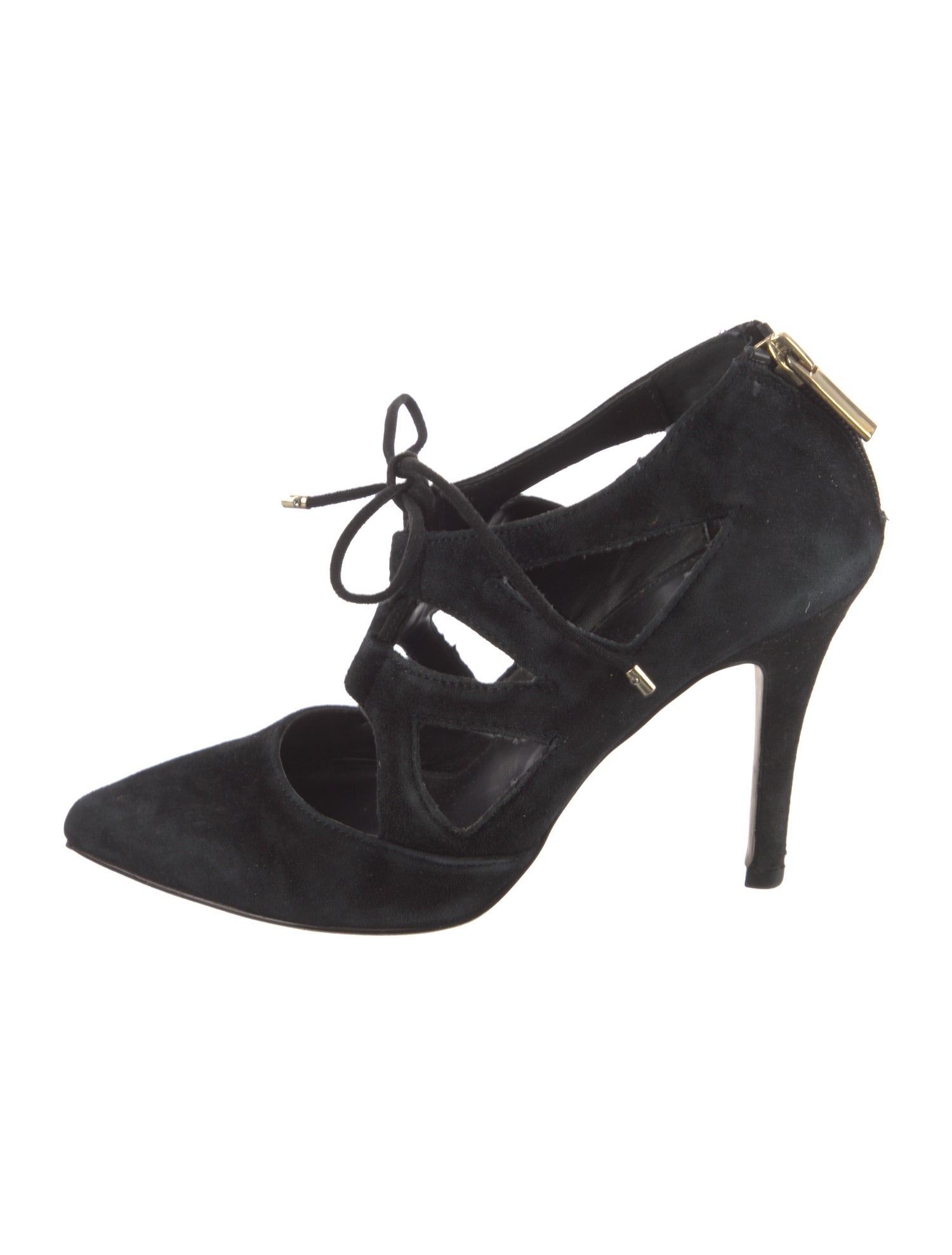 Saks Fifth Avenue Suede Cutout Accent Pumps