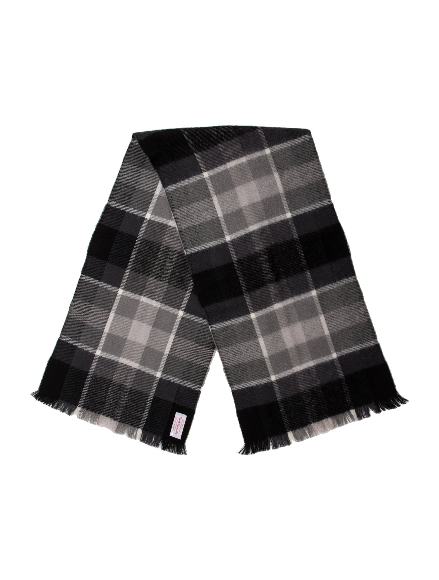 Saks Fifth Avenue Wool Plaid Print Scarf