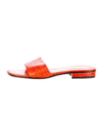 Saks Fifth Avenue Leather Printed Slides