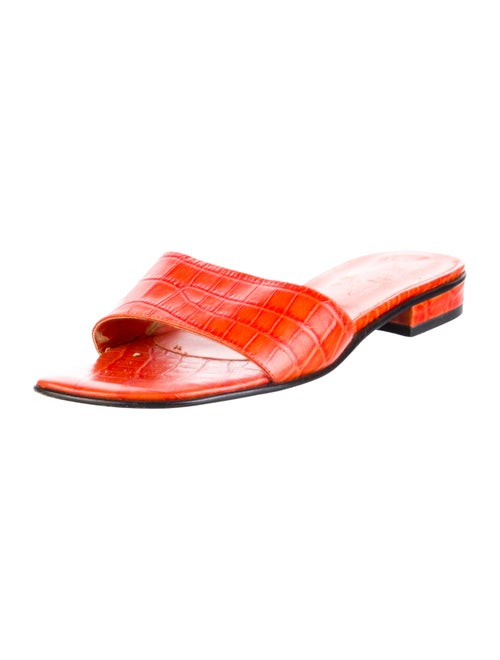 Saks Fifth Avenue Leather Printed Slides