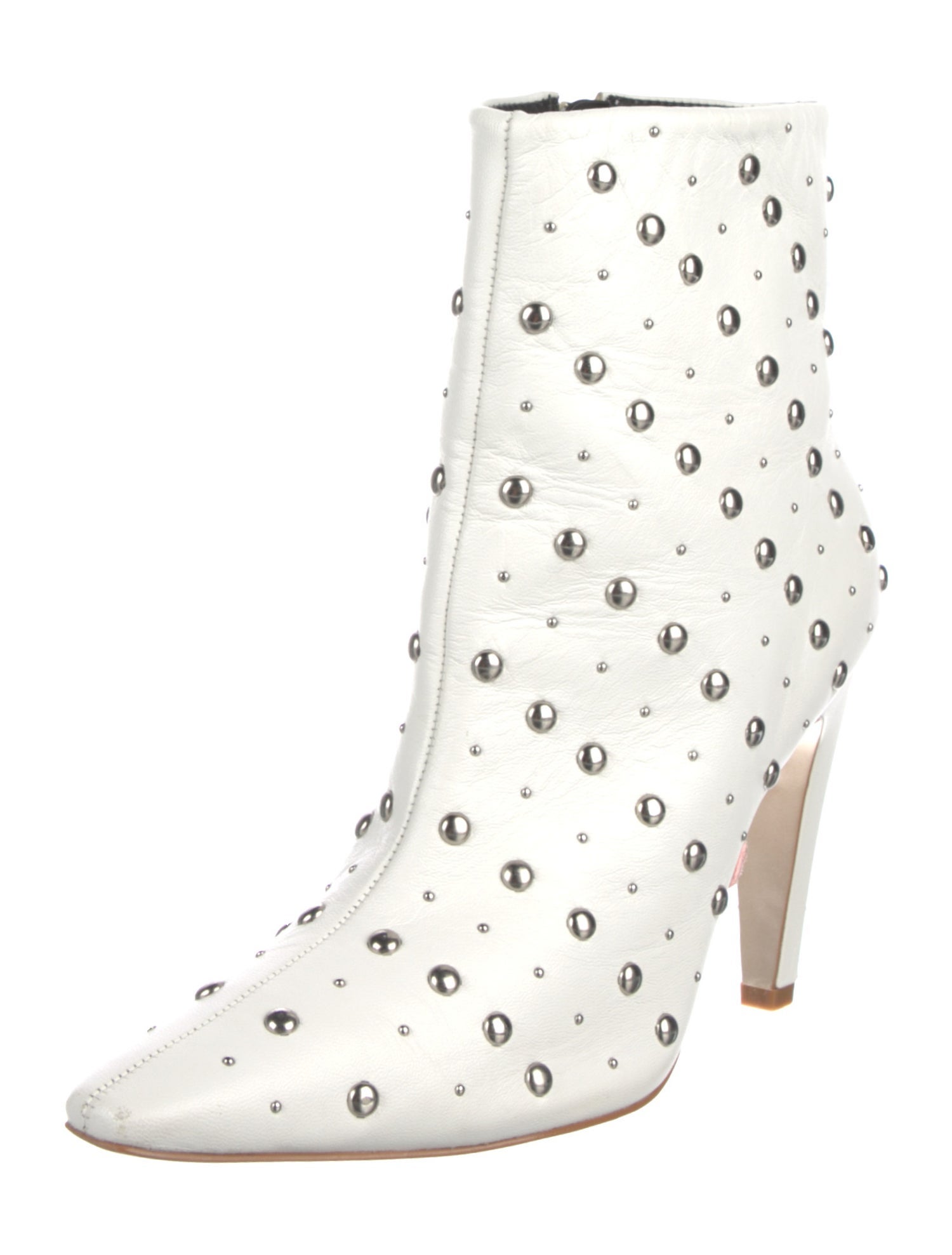 Saks Fifth Avenue Leather Studded Accents Boots