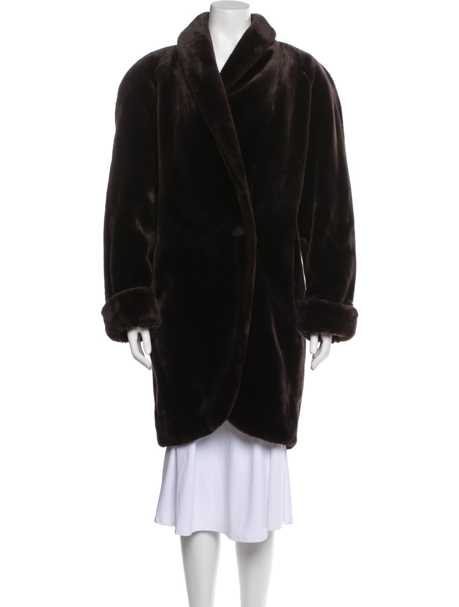 Saks Fifth Avenue Mink Faux Fur Coat