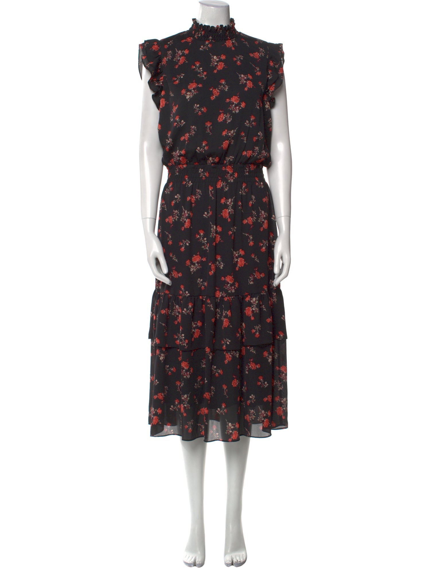 Saks Fifth Avenue Floral Print Midi Length Dress