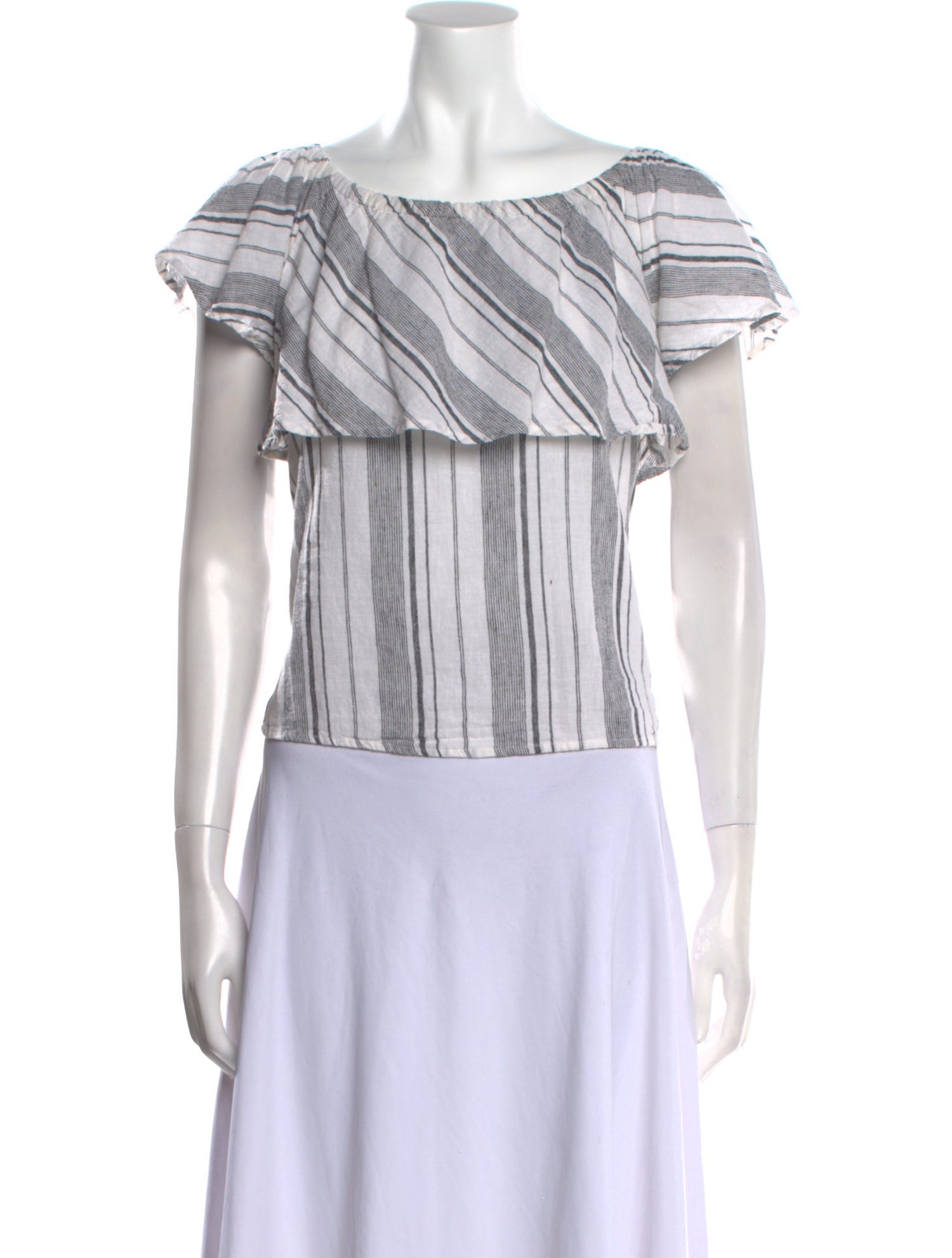 Saks Fifth Avenue Linen Striped Crop Top