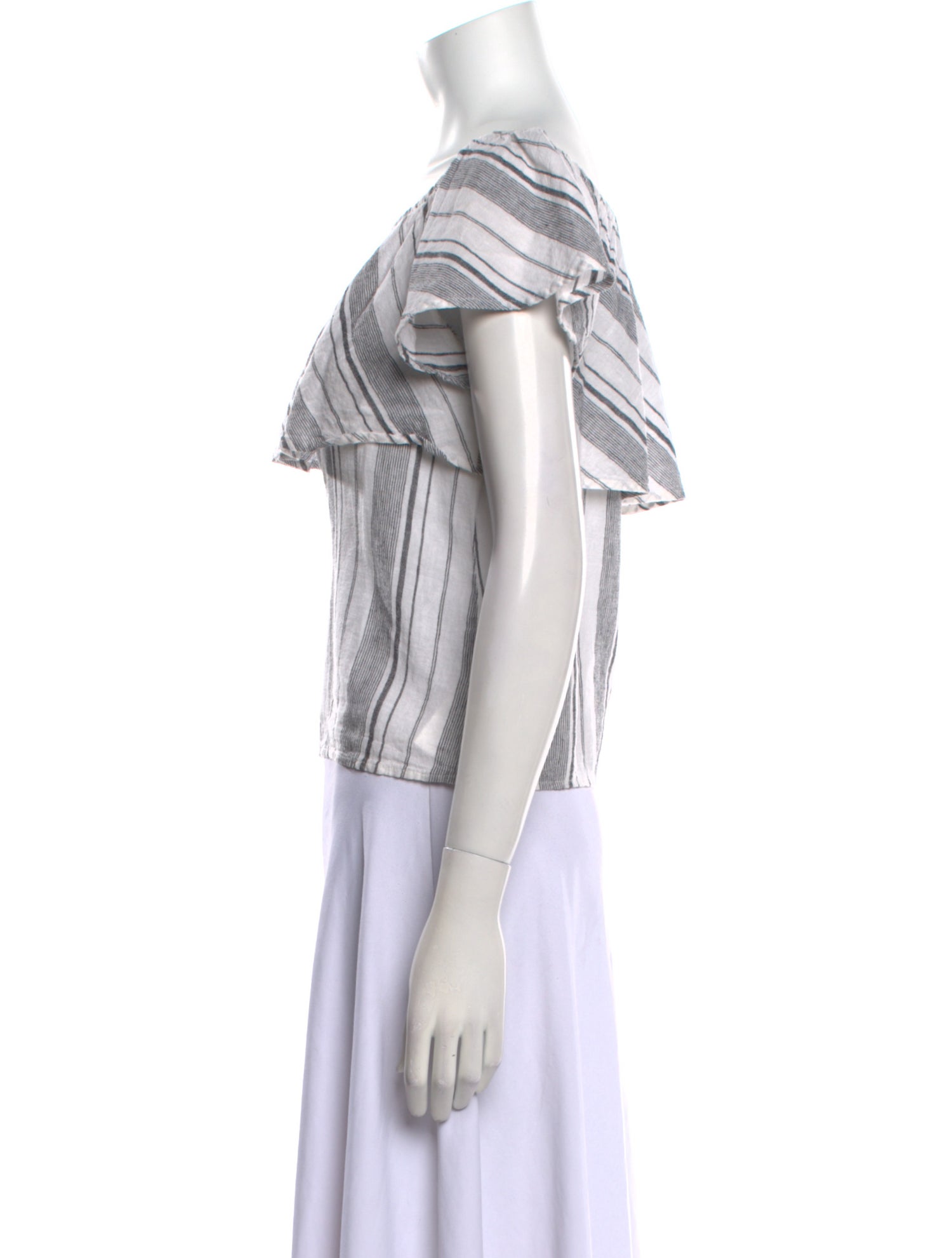 Saks Fifth Avenue Linen Striped Crop Top