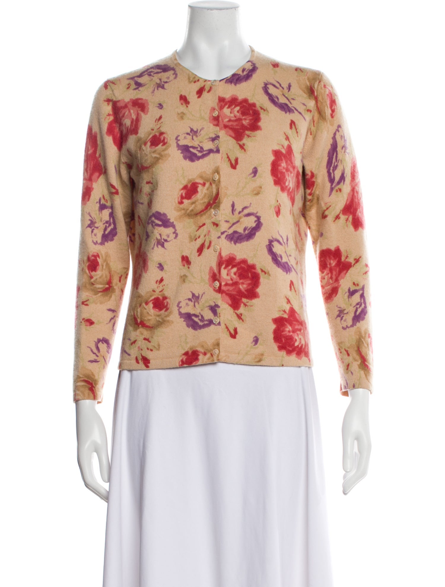 Saks Fifth Avenue Cashmere Floral Print Sweater