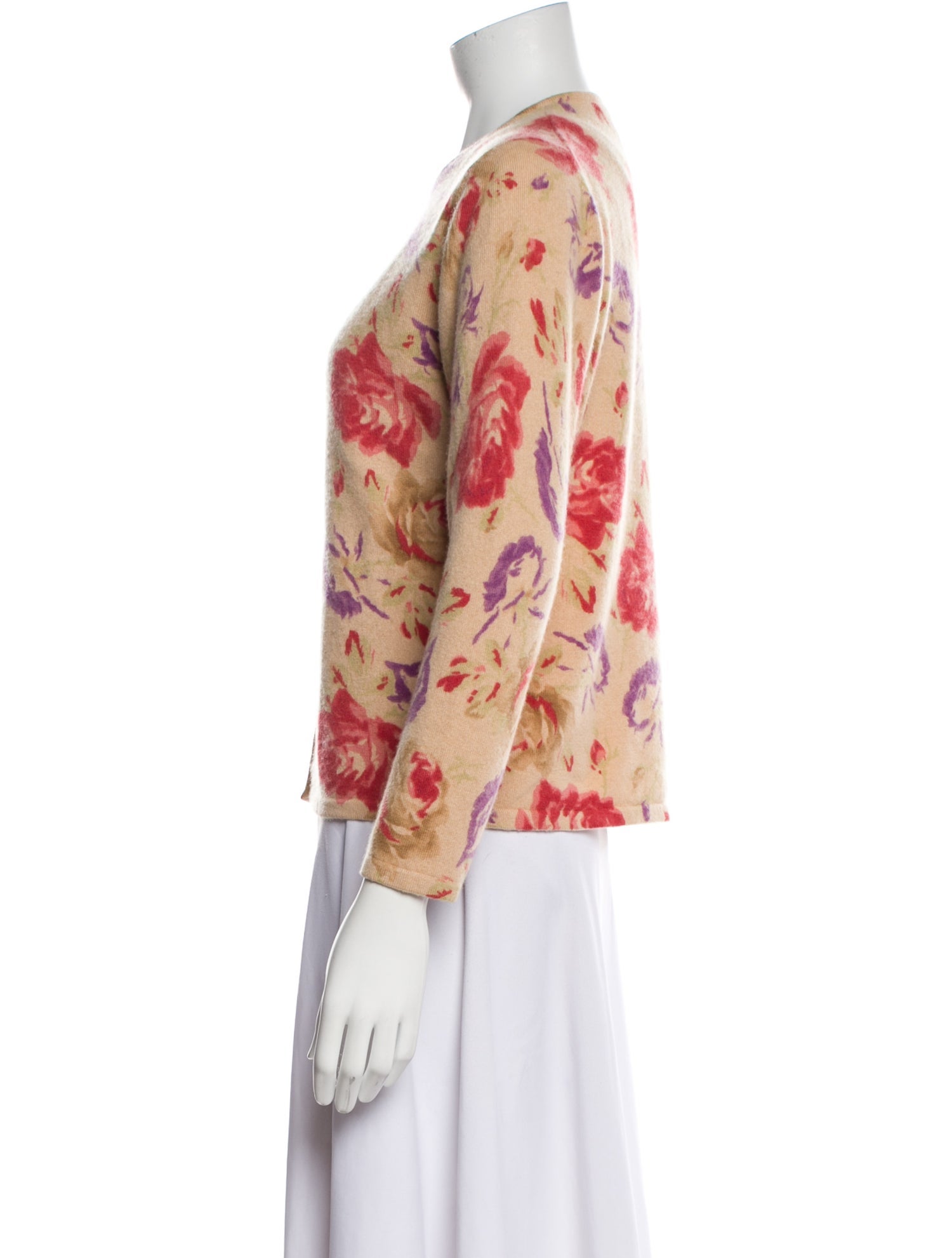 Saks Fifth Avenue Cashmere Floral Print Sweater