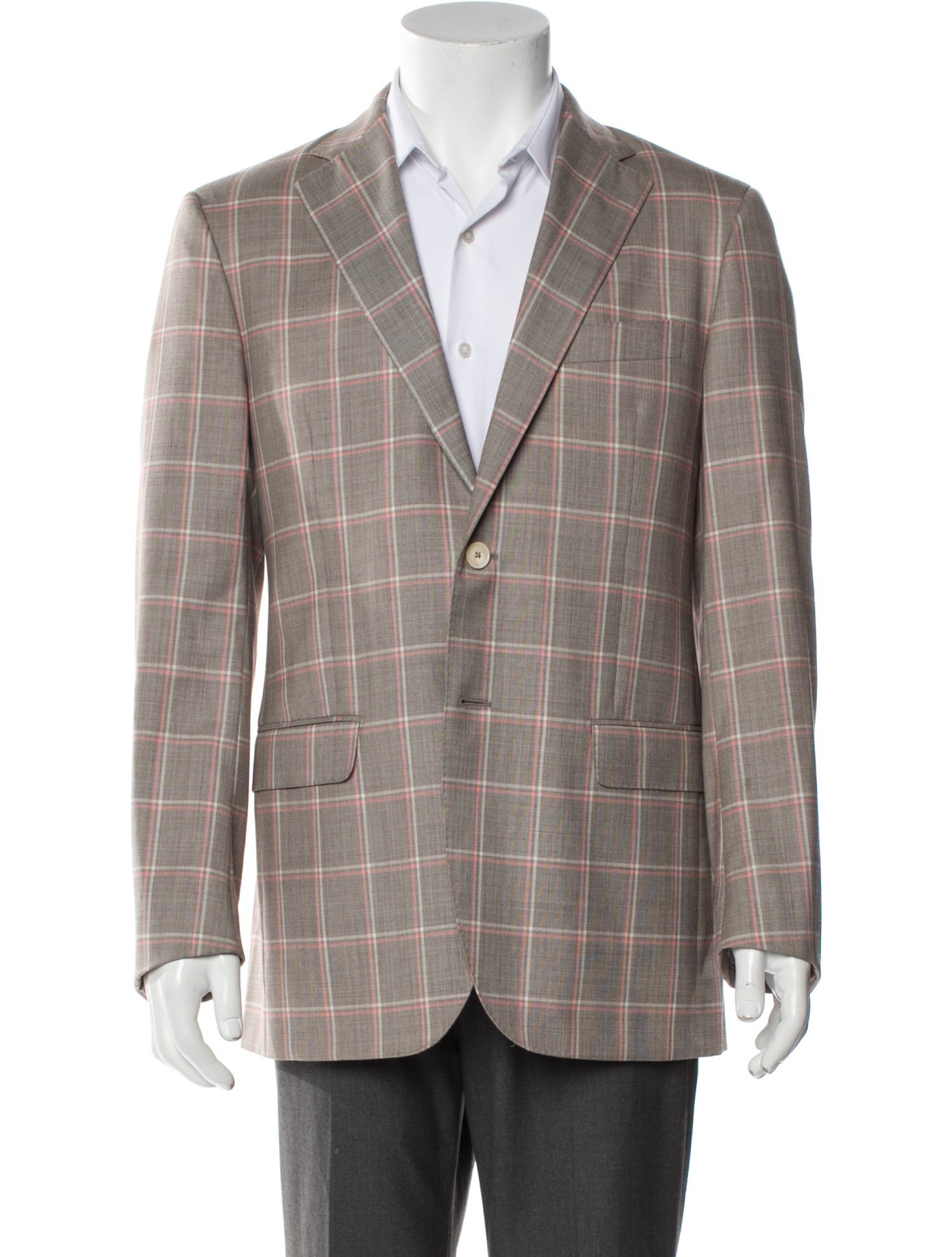 Saks Fifth Avenue Wool Plaid Print Blazer