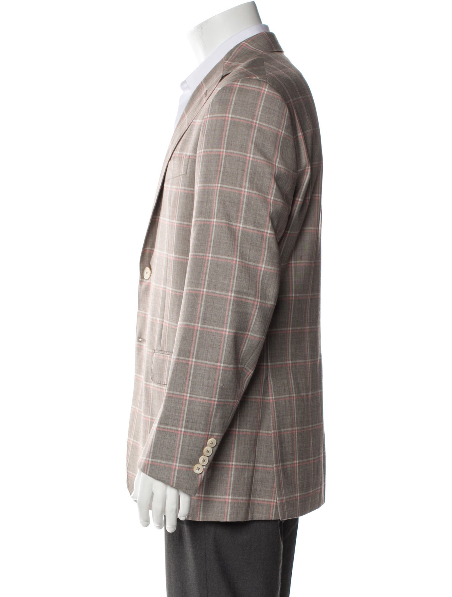 Saks Fifth Avenue Wool Plaid Print Blazer