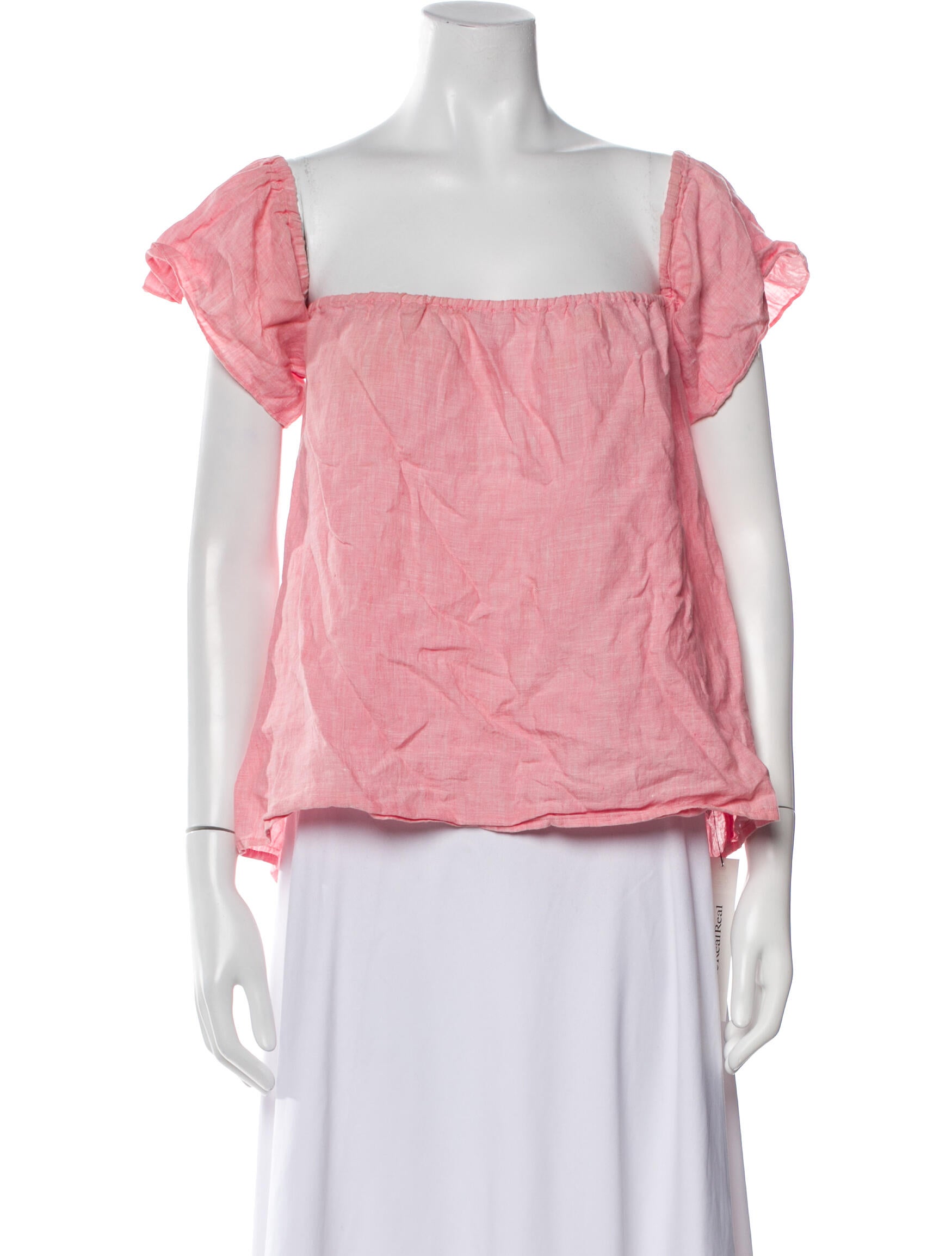 Saks Fifth Avenue Linen Square Neckline Blouse