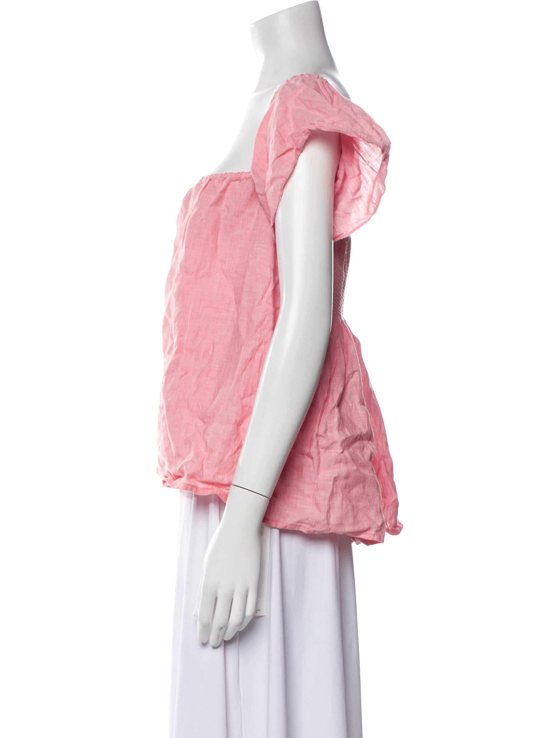 Saks Fifth Avenue Linen Square Neckline Blouse