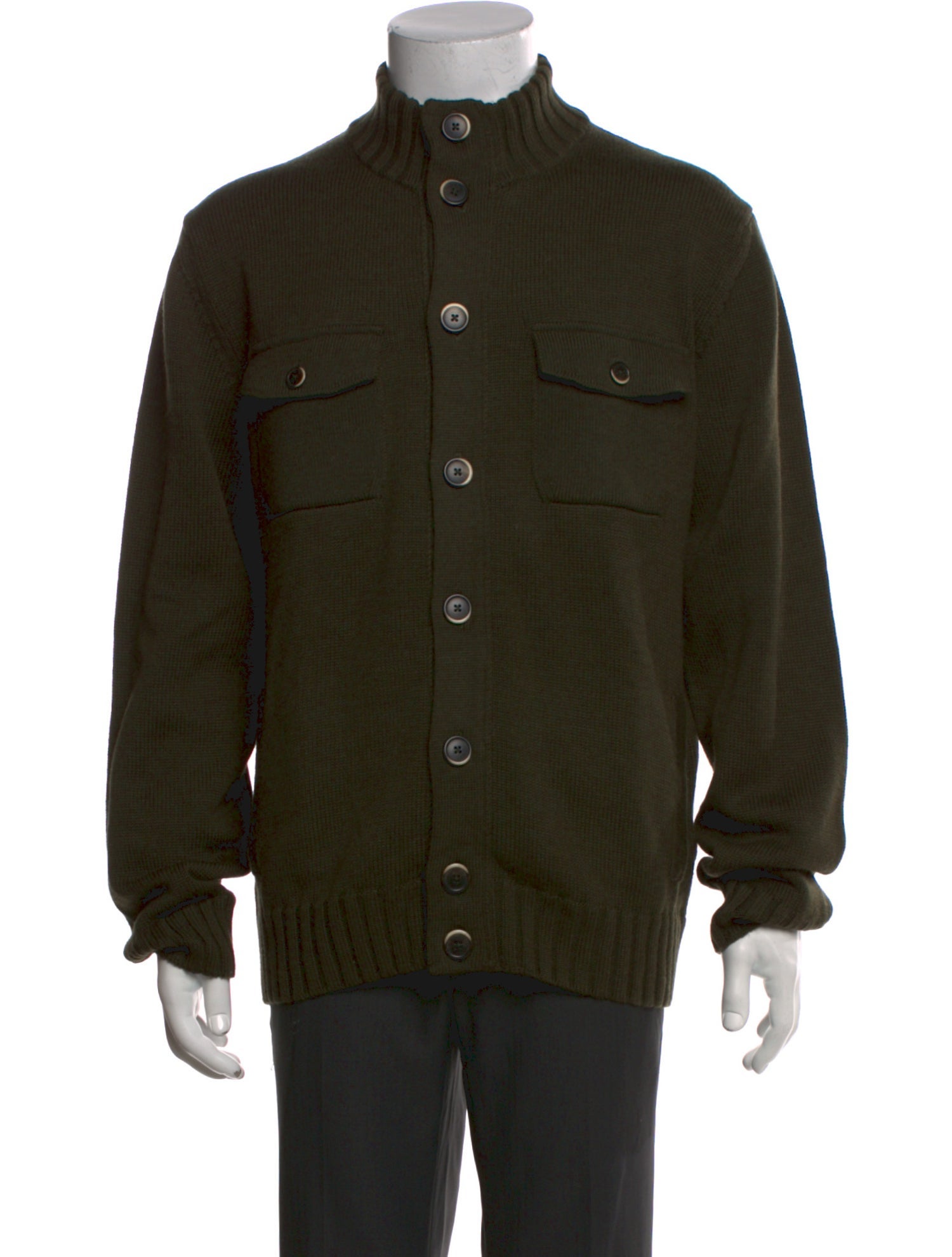 Saks Fifth Avenue Wool Mock Neck Cardigan w/ Tags