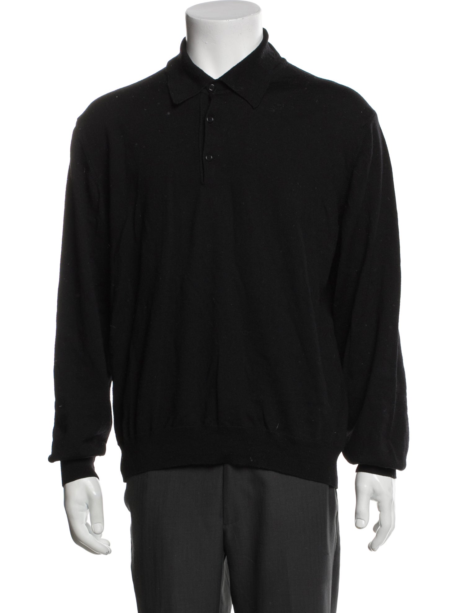 Saks Fifth Avenue Collar Long Sleeve Polo Sweater
