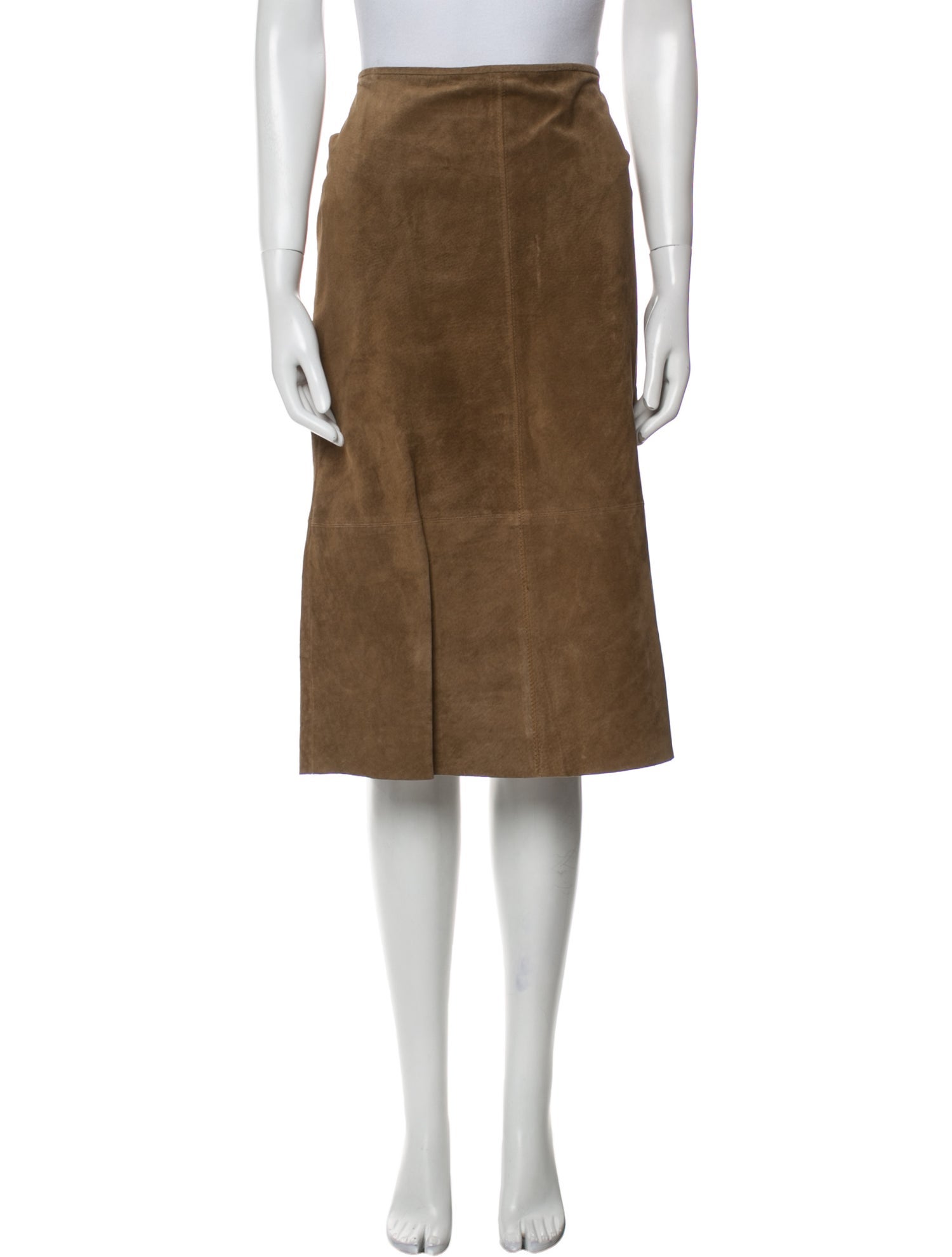 Saks Fifth Avenue Leather Knee-Length Skirt