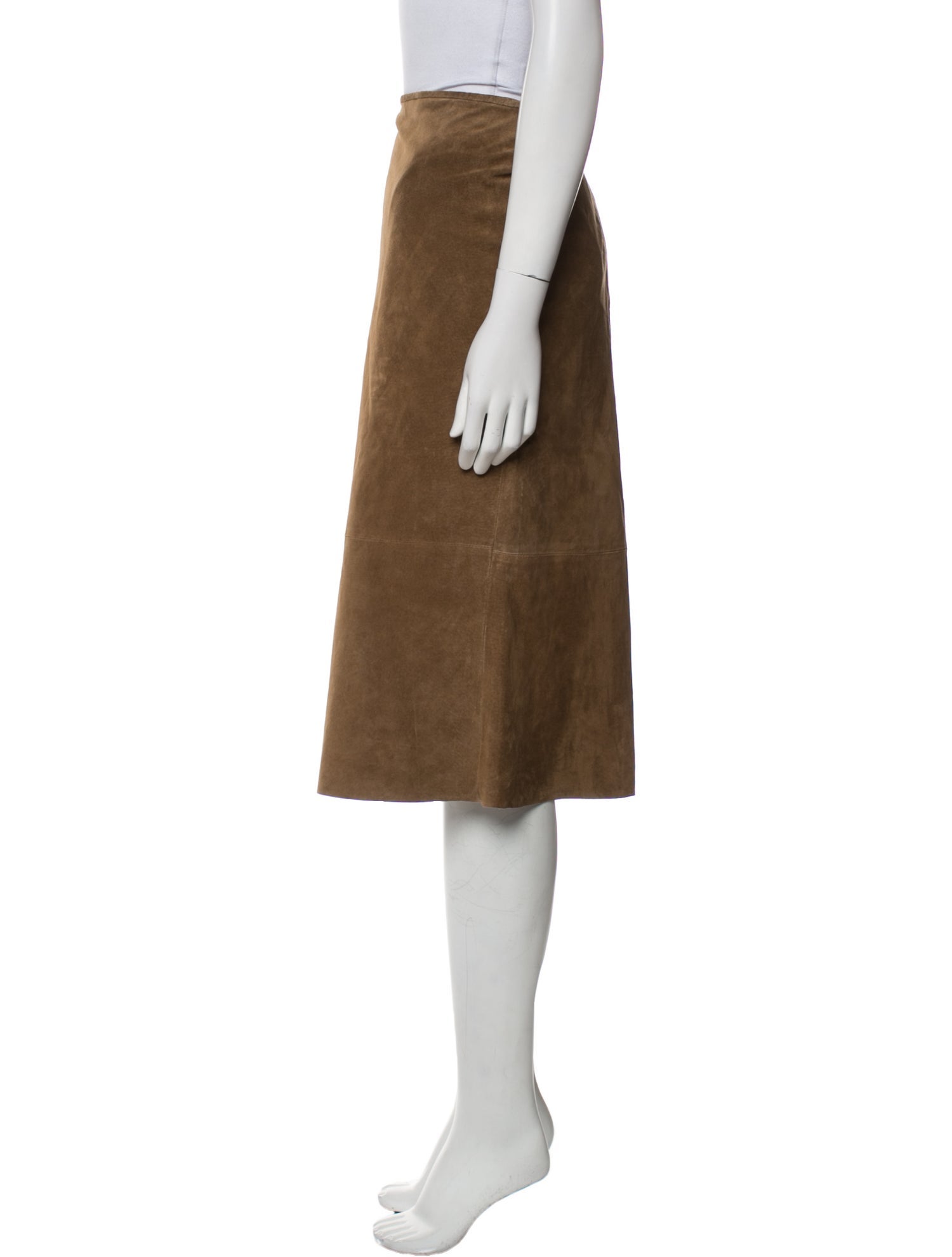 Saks Fifth Avenue Leather Knee-Length Skirt