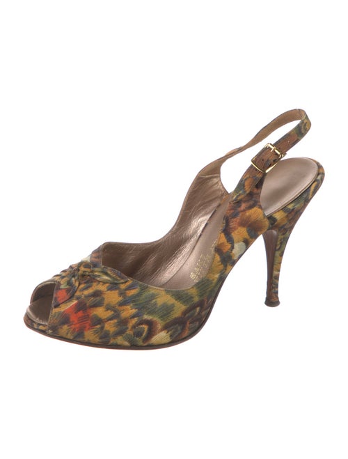 Saks Fifth Avenue Canvas Printed Slingback Pumps