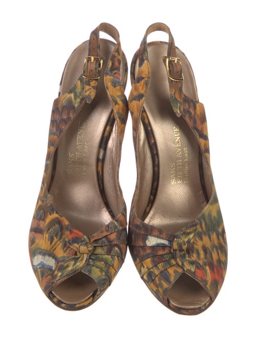Saks Fifth Avenue Canvas Printed Slingback Pumps
