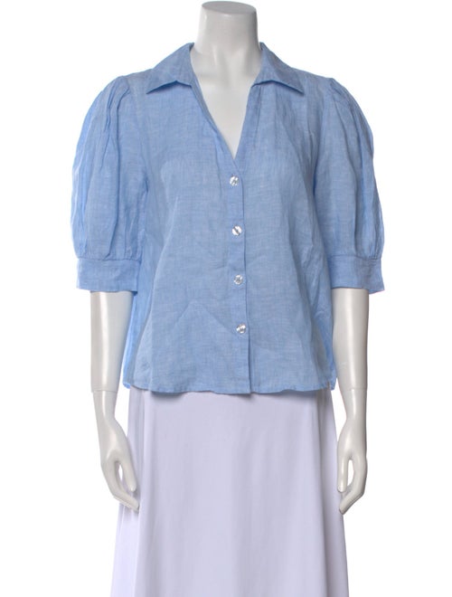 Saks Fifth Avenue Linen Three-Quarter Sleeve Button-Up Top