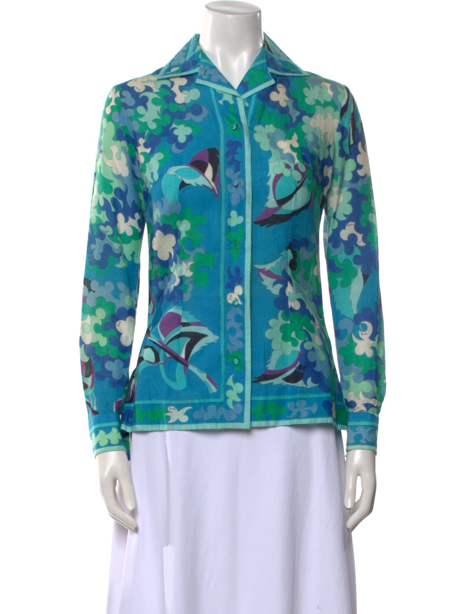 Emilio Pucci Vintage 1970's Button-Up Top