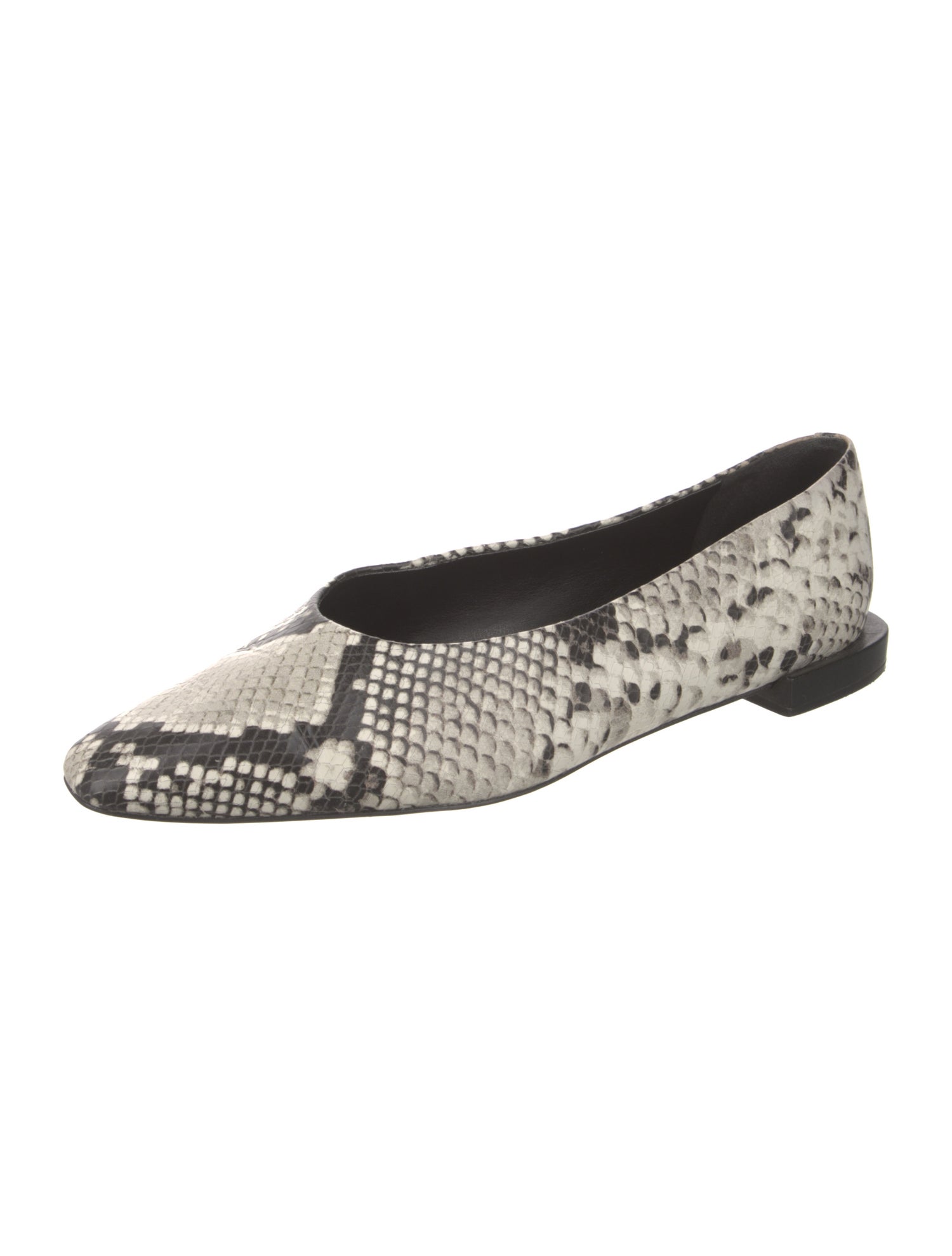 Saks Fifth Avenue Embossed Leather Animal Print Flats