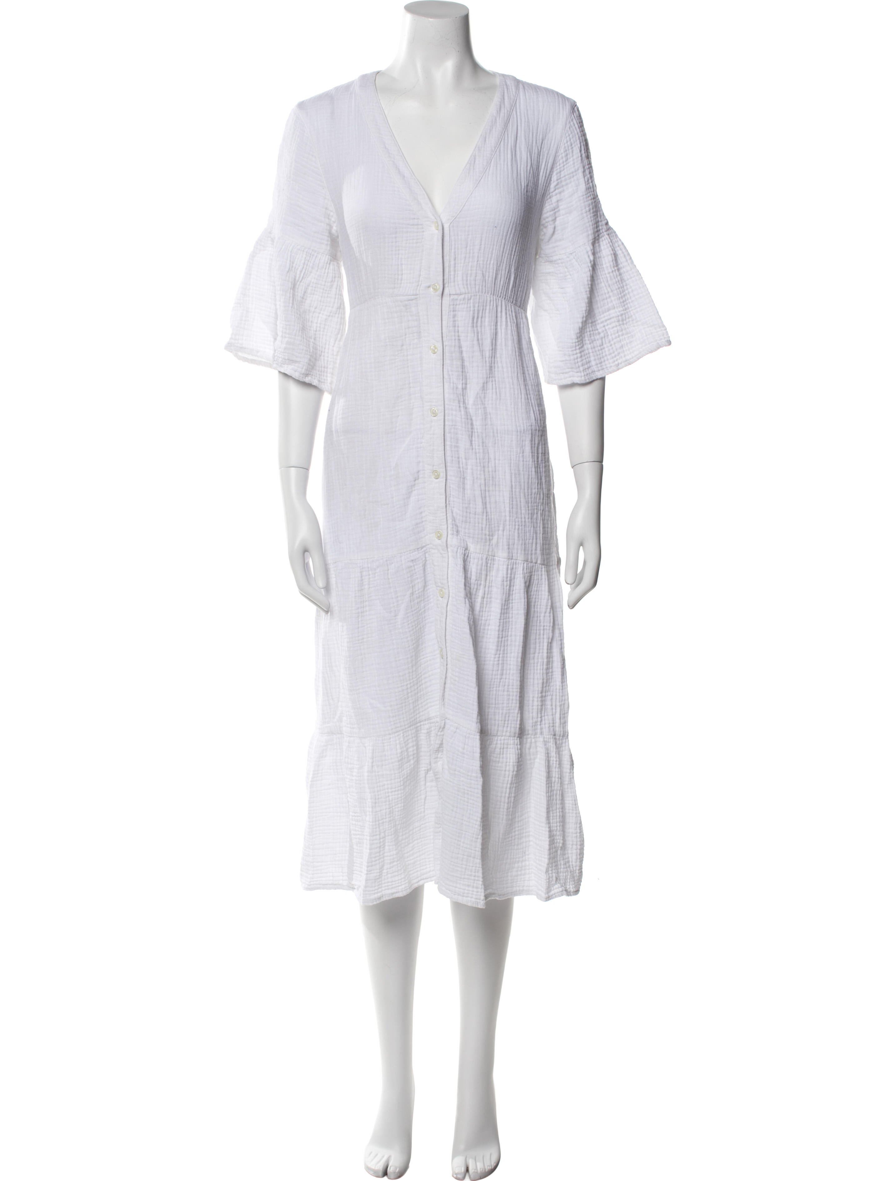 Saks Fifth Avenue V-Neck Midi Length Dress