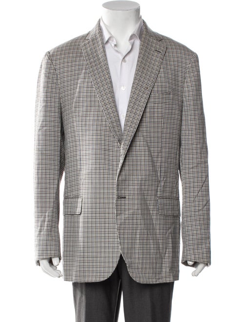 Saks Fifth Avenue Wool Plaid Print Blazer
