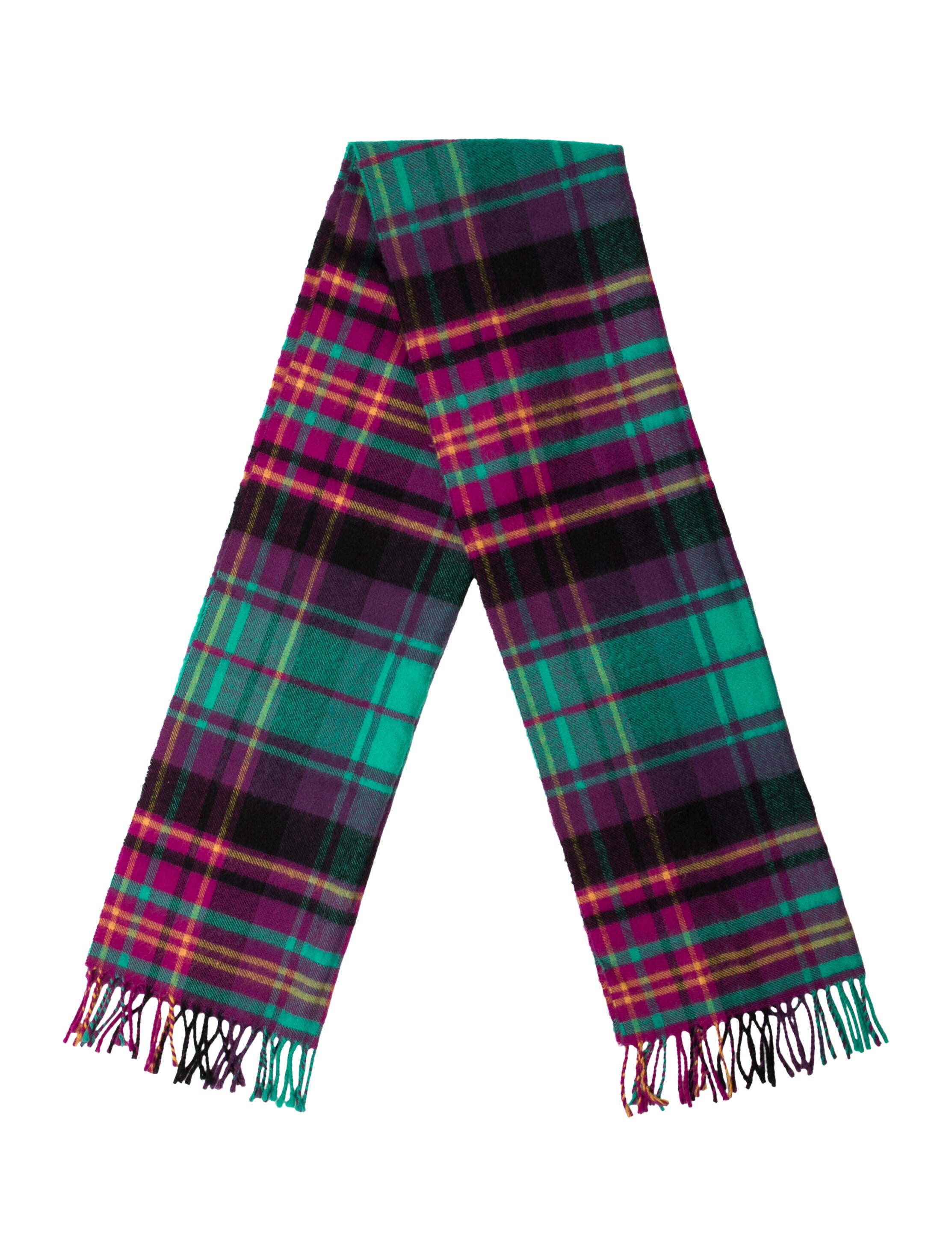Saks Fifth Avenue Plaid Print Scarf