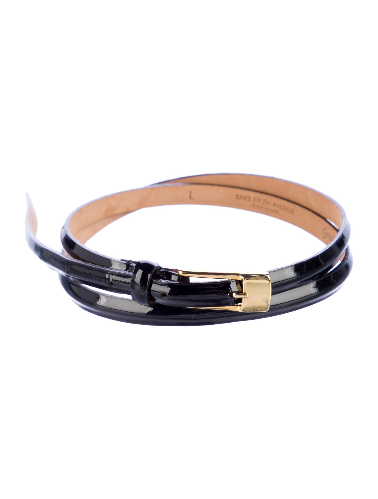 Saks Fifth Avenue Skinny Patent Leather Belt