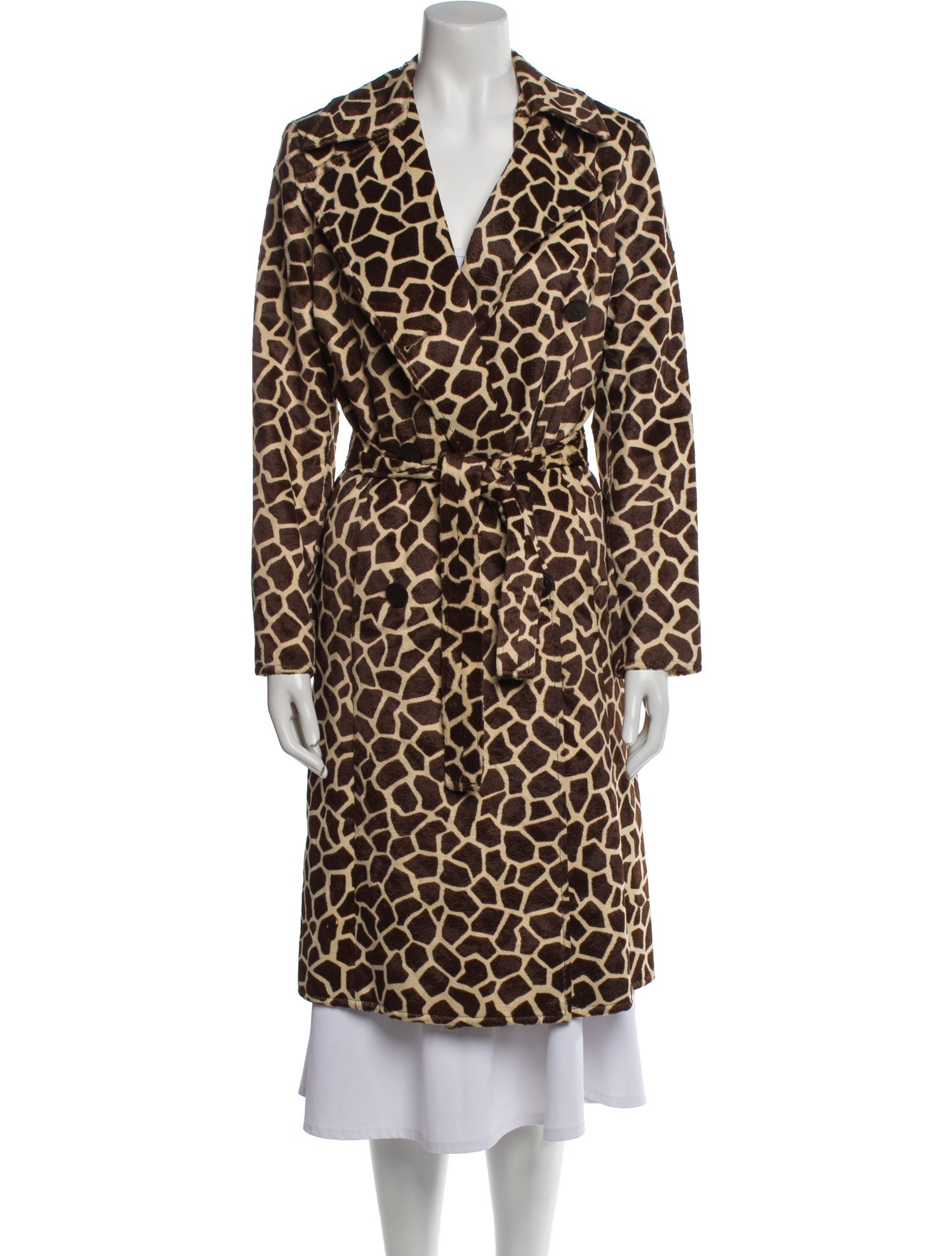 Saks Fifth Avenue Animal Print Trench Coat