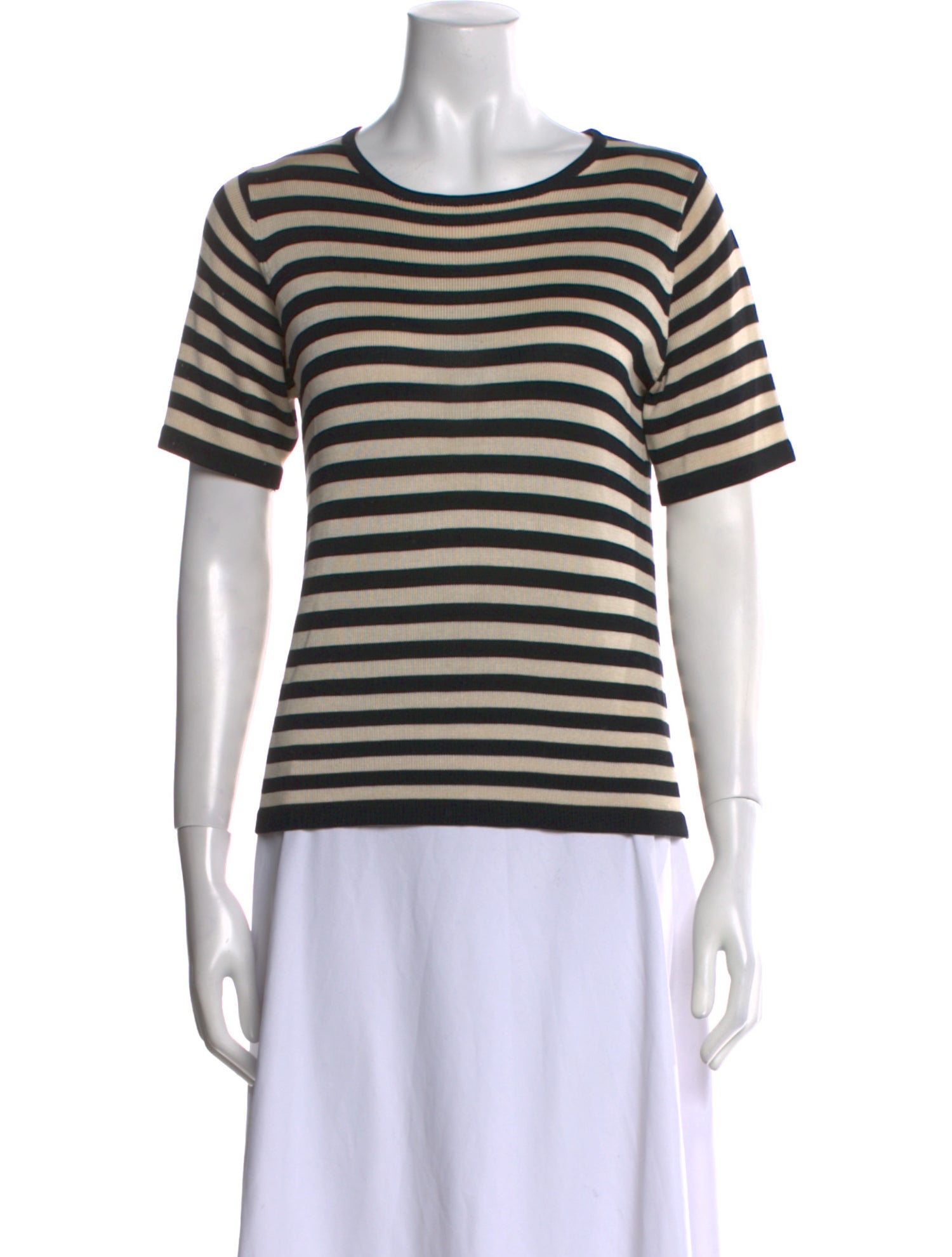 Saks Fifth Avenue Silk Striped T-Shirt