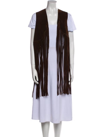 Saks Fifth Avenue Leather Printed Vest