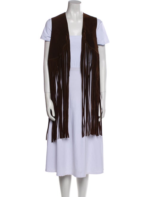 Saks Fifth Avenue Leather Printed Vest