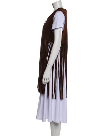 Saks Fifth Avenue Leather Printed Vest