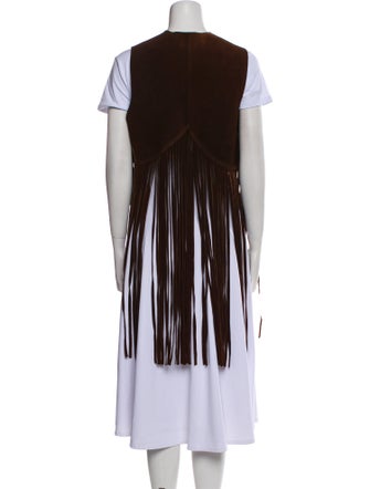 Saks Fifth Avenue Leather Printed Vest