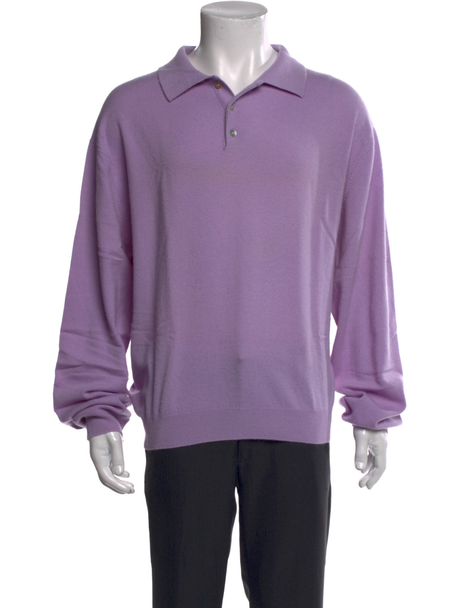 Saks Fifth Avenue Cashmere Crew Neck Polo Sweater