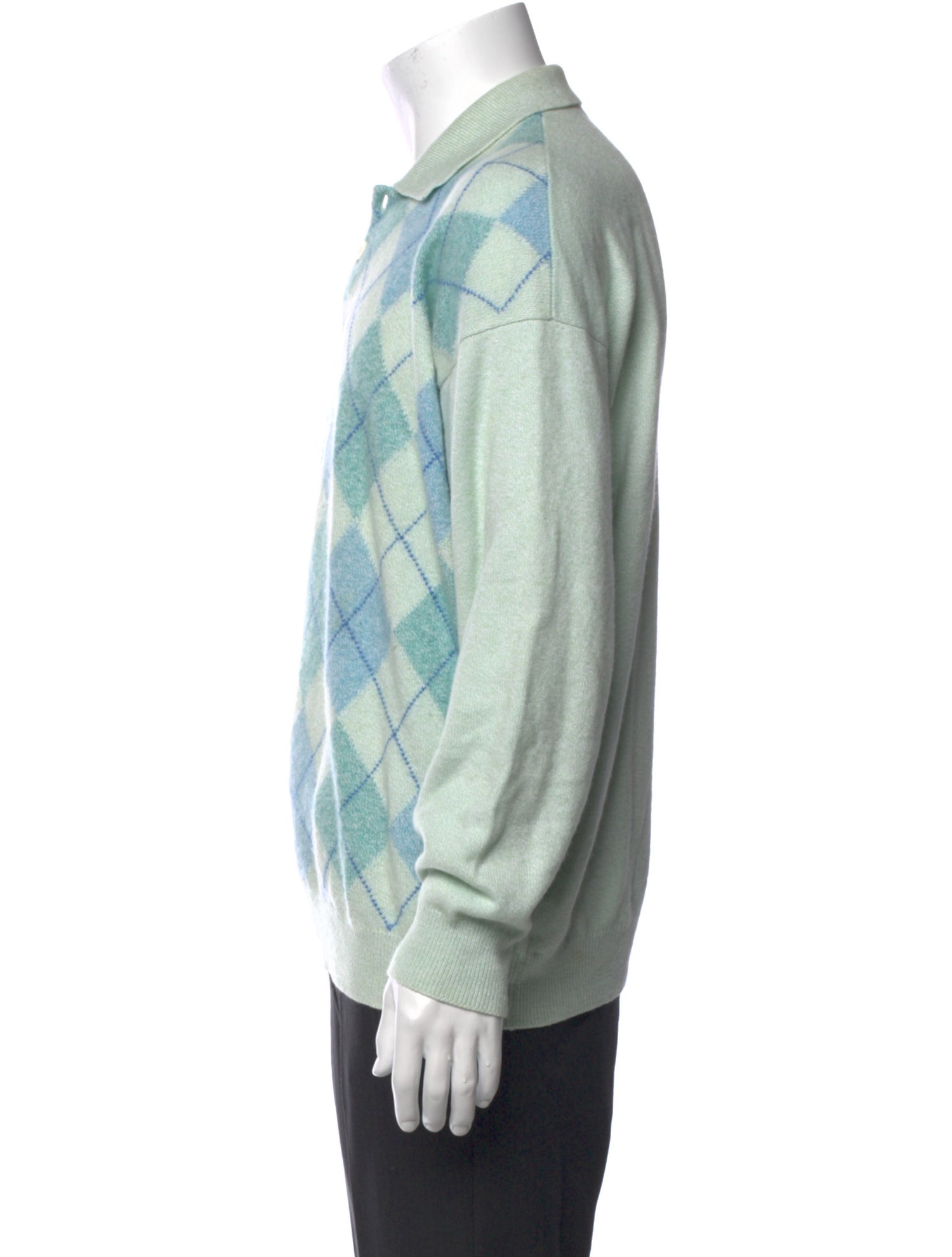 Saks Fifth Avenue Cashmere Plaid Print Polo Sweater