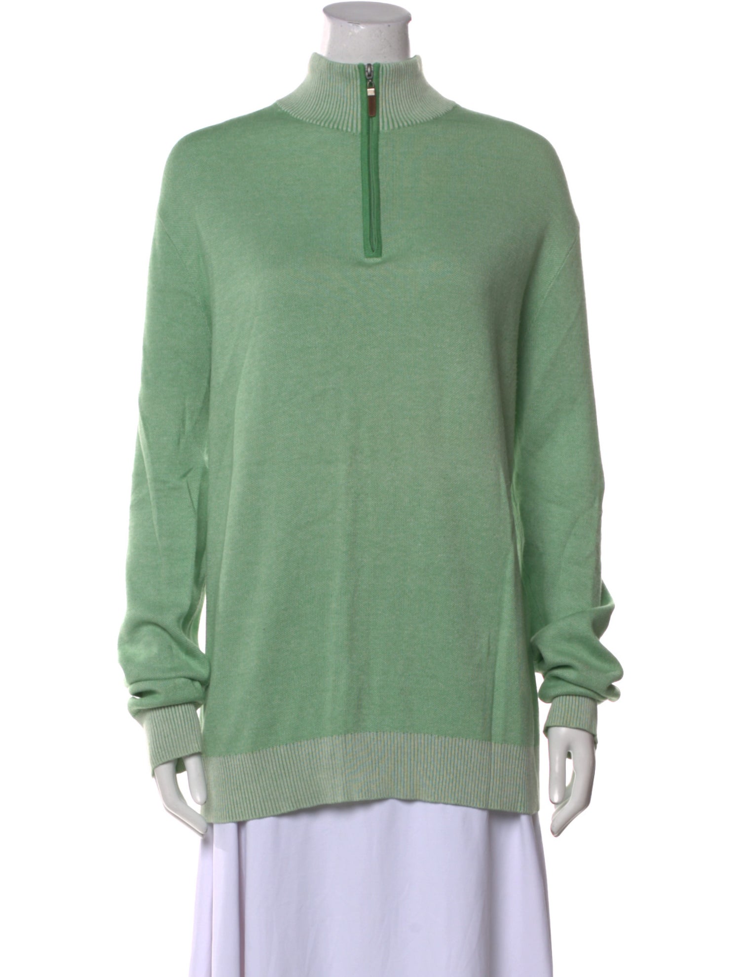 Saks Fifth Avenue Mock Neck Long Sleeve Polo Sweater