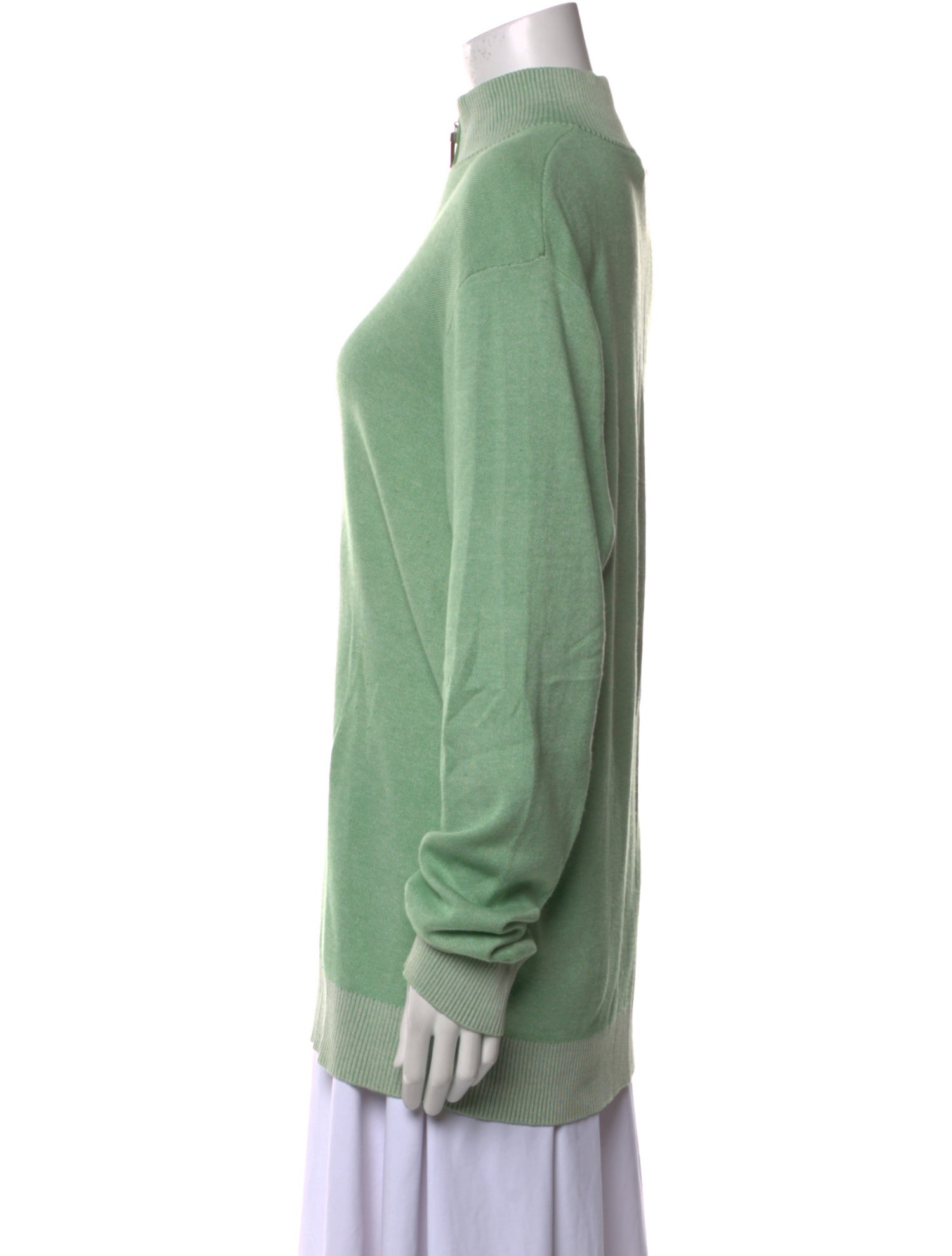 Saks Fifth Avenue Mock Neck Long Sleeve Polo Sweater